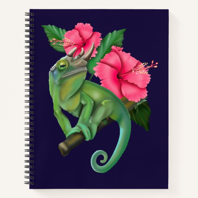 Cuaderno Chameleon de Jackson con Hibiscus (Anverso)