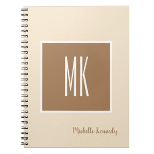 Cuaderno Champagne y marrón Color Profesionales Monogramado