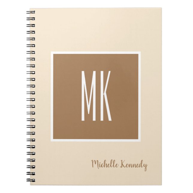 Cuaderno Champagne y marrón Color Profesionales Monogramado (Frente)