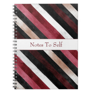 Cuaderno Champán Rosa Borgoña Rayas Negras