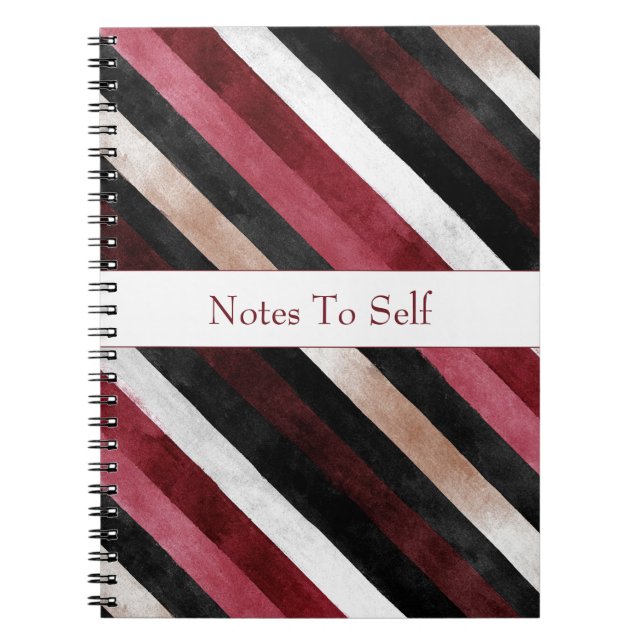 Cuaderno Champán Rosa Borgoña Rayas Negras   (Frente)