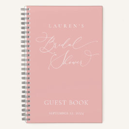 Cuaderno Champán Rubor Moderno Bridal Shower Guest Book
