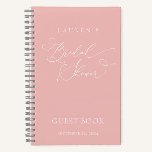 Cuaderno Champán Rubor Moderno Bridal Shower Guest Book