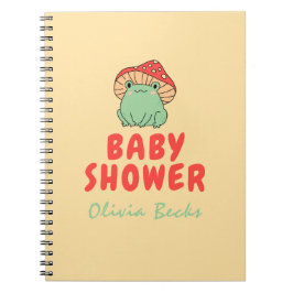 Cuaderno champiñón con Baby Shower de rana