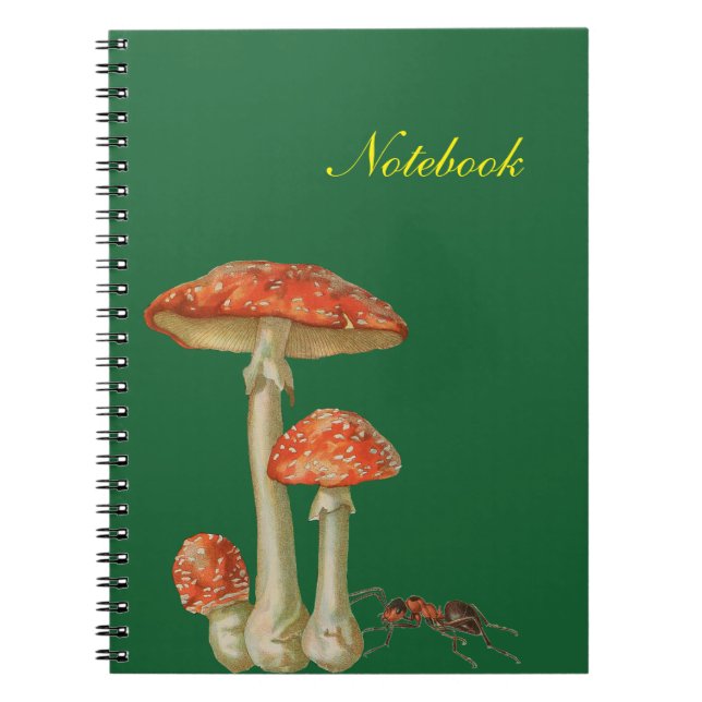 Cuaderno champiñones rojos manchados y hormigas (Frente)