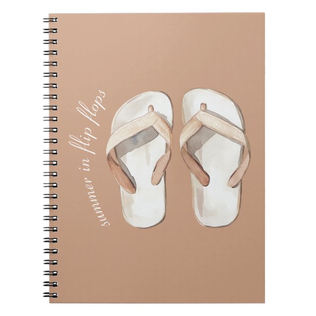 Cuaderno Chanclas de verano marrones crema (Frente)