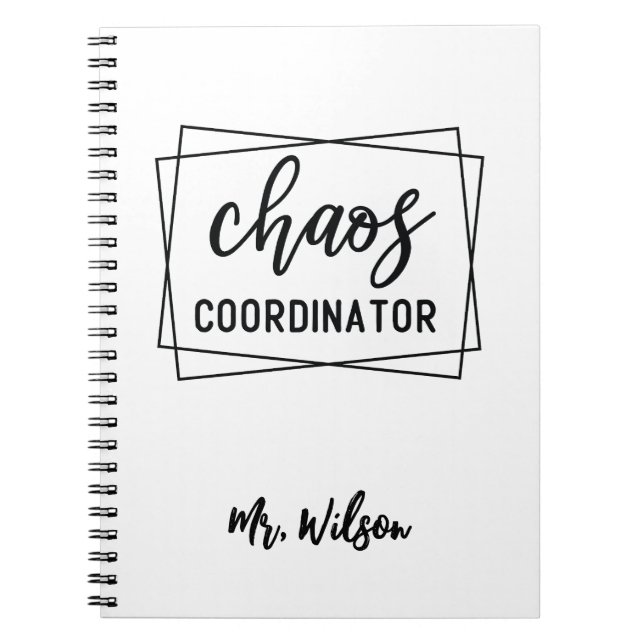 Cuaderno Chaos Coordinator Notebook – Funny Teacher Quote (Frente)