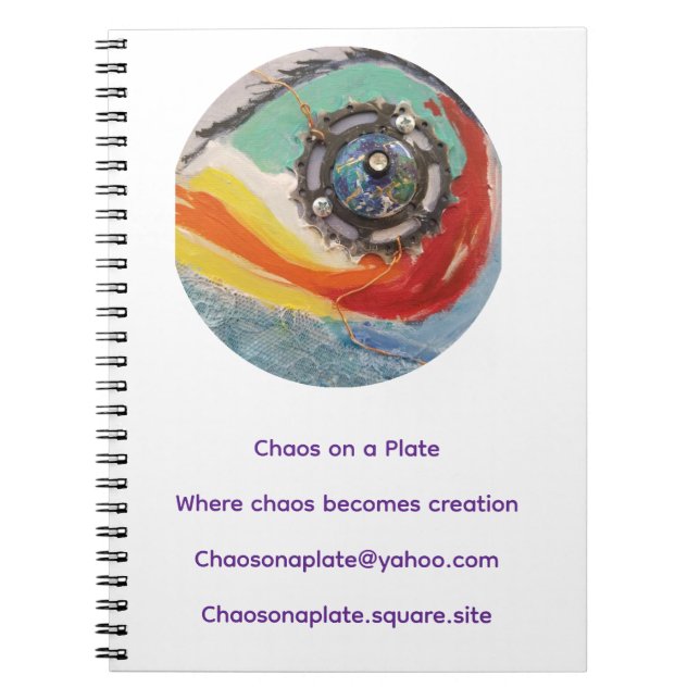 Cuaderno Chaos on a Plate Spiral Notebook – Swirl Gear  (Frente)