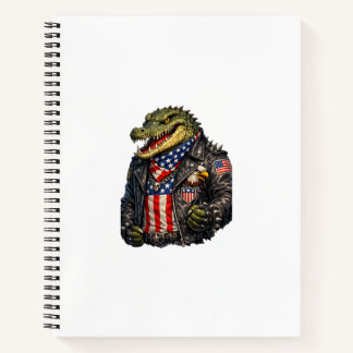 Cuaderno Chaqueta de cuero para motociclista con caimán pat