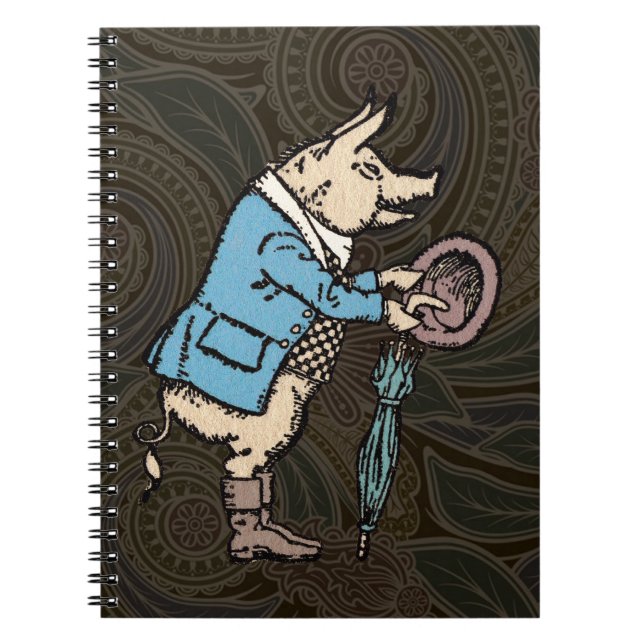 Cuaderno Chaqueta de uso de cerdo antigua formal (Frente)