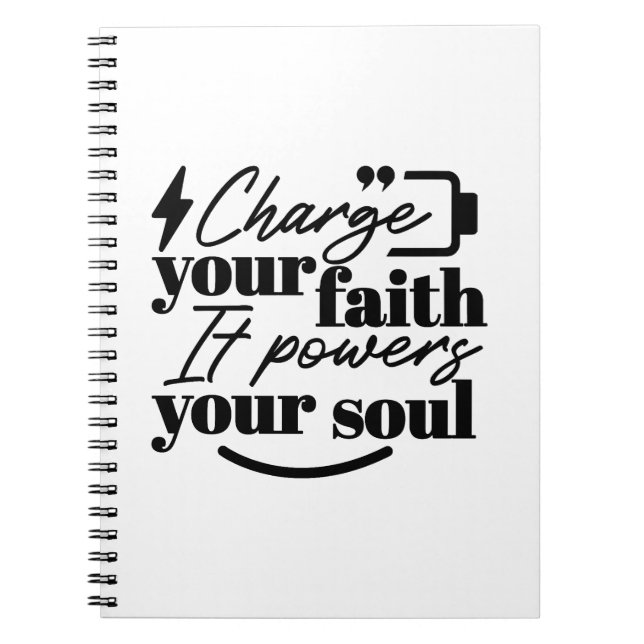 Cuaderno Charge Your Faith – Christian Inspirational Quote  (Frente)