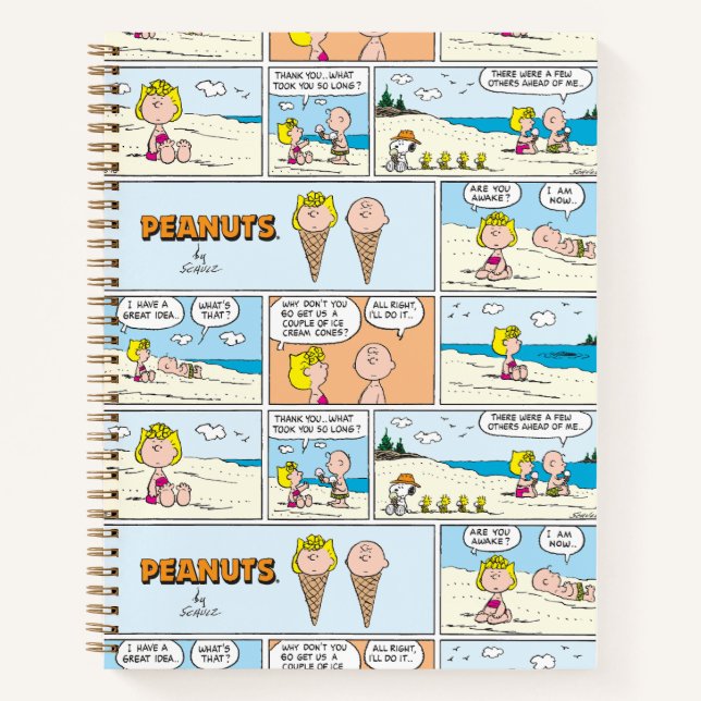 Cuaderno Charlie Brown Y Helados De Sally En La Playa (Anverso)
