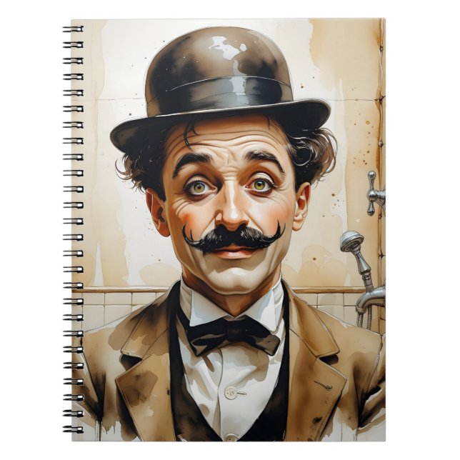 Cuaderno charlie chaplin funny in bathroom  (Frente)