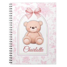 Cuaderno Charlotte | Diseño de guardería de osito rosado pe