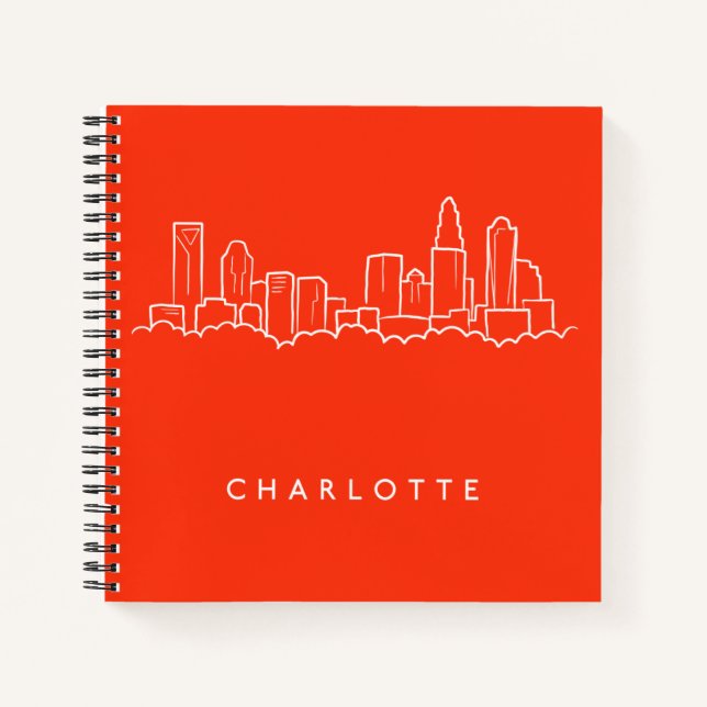 Cuaderno Charlotte, North Carolina City Skyline (Anverso)