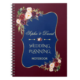 Cuaderno Charm Gold Purpurina Rubor Floral Wedner Planner