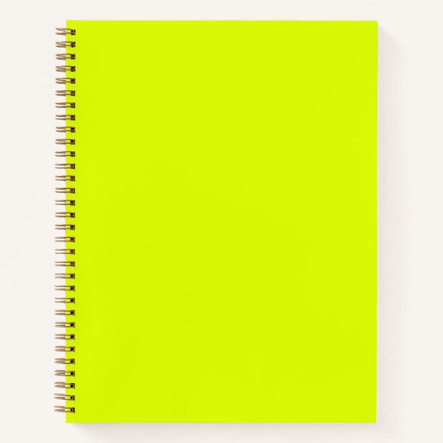 Cuaderno Chartreuse de neón moderno verde claro sólido (Anverso)