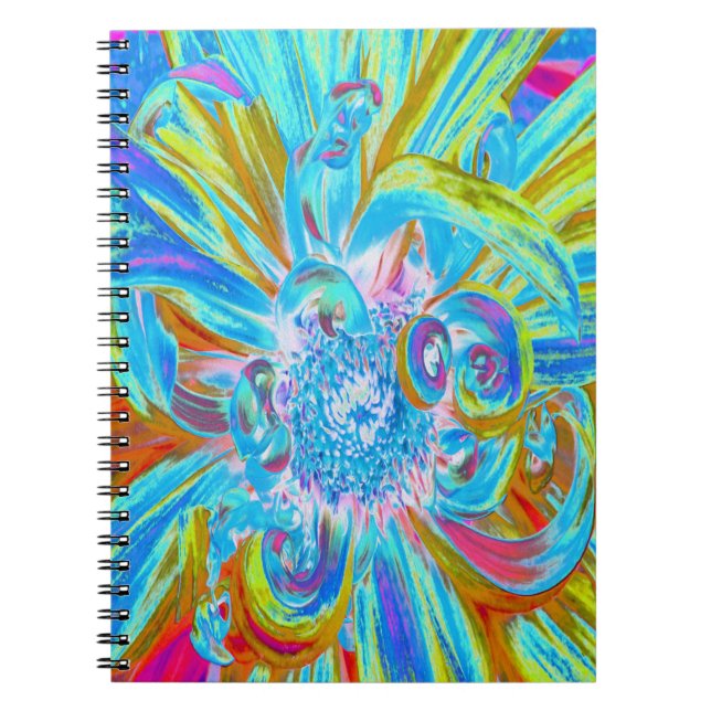 Cuaderno Chartreuse festivo y Petales de flores de Dahlia a (Frente)