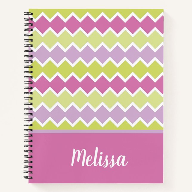 Cuaderno Chartreuse rosa amarillo personalizado (Anverso)