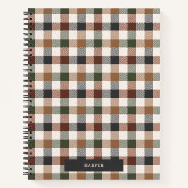 Cuaderno Checkered Plaid Spiral Notebook