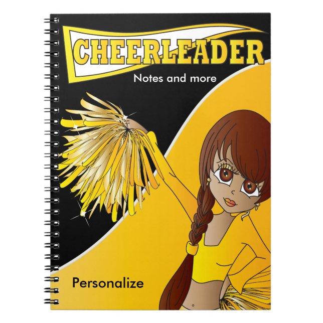 Cuaderno Cheerleader | Nombre DIY | Amarillo (Frente)