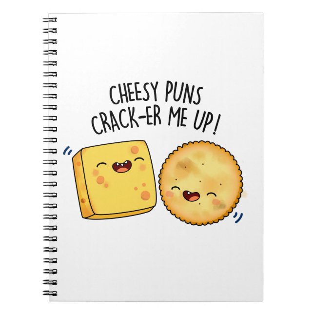 Cuaderno Cheesy Puns Crack-er Me Up Funny Chese Pun (Frente)
