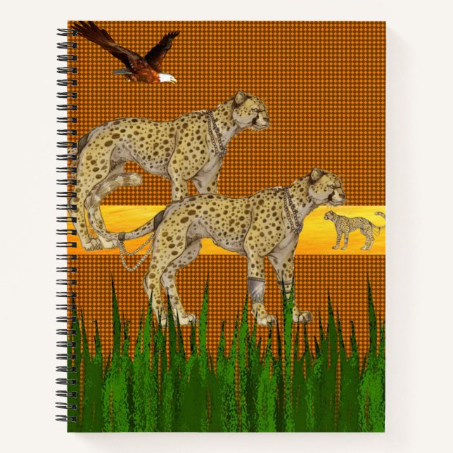 Cuaderno Cheetah de bloc de notas espiral (Anverso)
