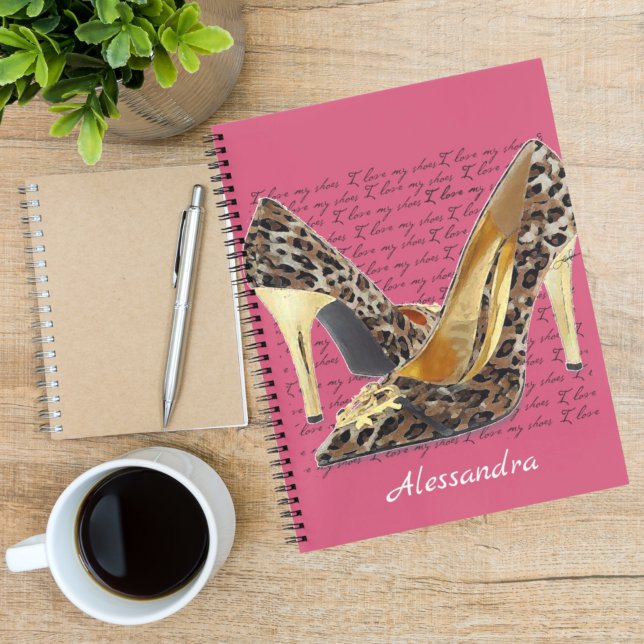 Cuaderno Cheetah Heels Fancy Gold Shoes Pink (Subido por el creador)