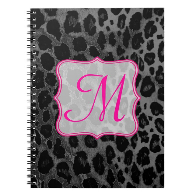 Cuaderno Cheetah Spot Animal Monograma Nota Inicial (Frente)