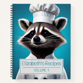 Cuaderno Chef Raccoon Recipe Book