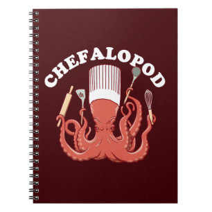 Cuaderno Chefalopodo   Octopus Chef Funny Pun