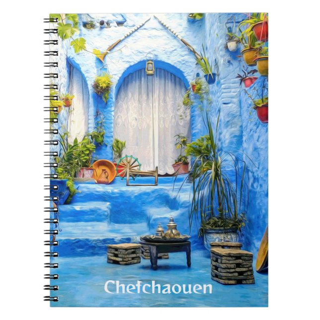 Cuaderno Chefchaouen Ciudad Azul Marruecos Pintura de petró (Frente)
