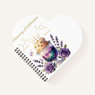 Cuaderno Chemistry Birthday Celebration Flask and Floral Ca