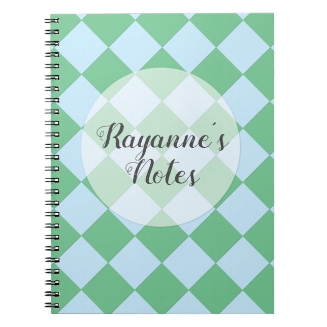 Cuaderno Chequeros coloridos - Pista de menta (Frente)