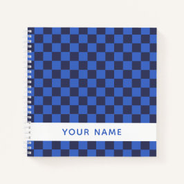 Cuaderno Chequeros croatas de color azul oscuro con nombre