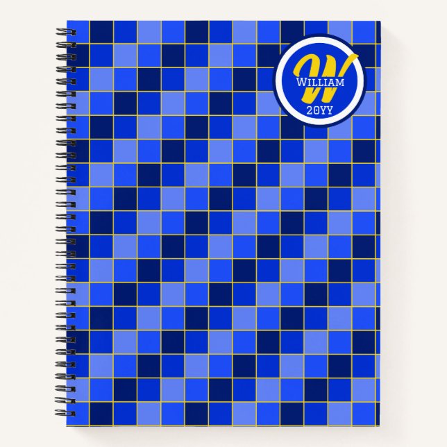 Cuaderno Cheques azules y amarillos personalizados (Anverso)