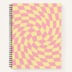 Cuaderno Cheques retro rosados rosados pasteles brutos cont