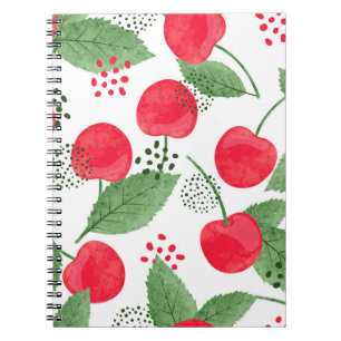 Cuaderno Cherry Berries Vintage, Watercolor Seamless.