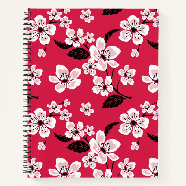 CUADERNO CHERRY BLOSSOM - SAKURA (ROJO) (Anverso)