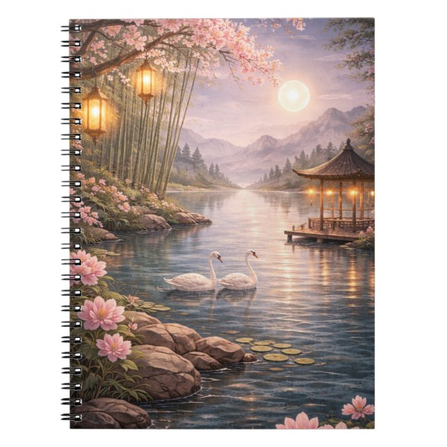 Cuaderno Cherry Blossom Swan Lake Spiral Photo Notebook  (Frente)