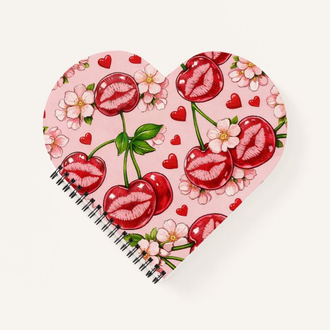 Cuaderno Cherry Kiss Heart Notebook (Anverso)
