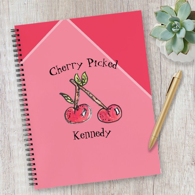 Cuaderno Cherry Pink Name Modern Cute Kitschy Fun (Subido por el creador)