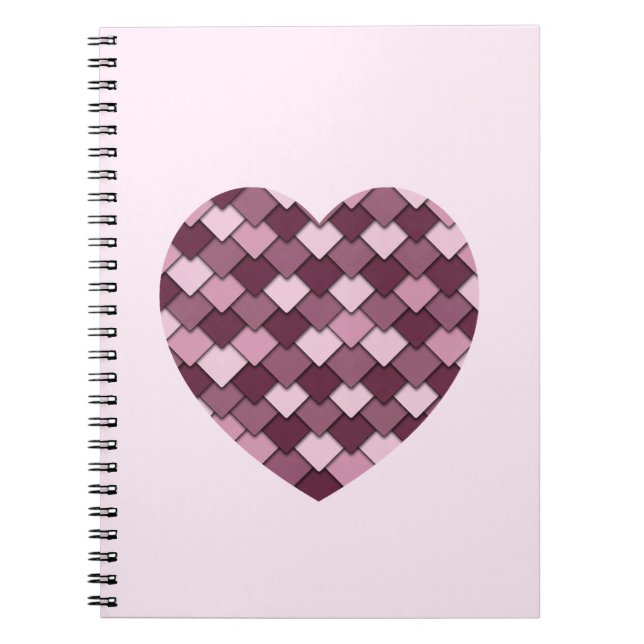 Cuaderno Cherry Pink Square y el corazón del Diamante (Frente)