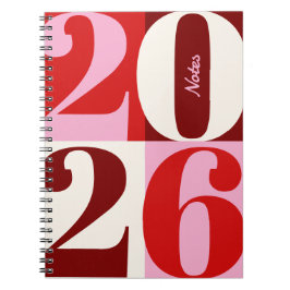 Cuaderno Cherry Red and Pink Bold Year Color Block