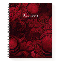 Cherry Red Swirl Feminine Personalizado