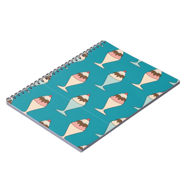 Cuaderno Cherry Top Hot Fudge Sundaes en Aqua (Lado Izquierdo)