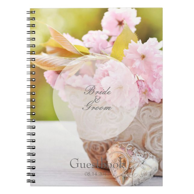 Cuaderno Cherryblossoms boda editable (Frente)