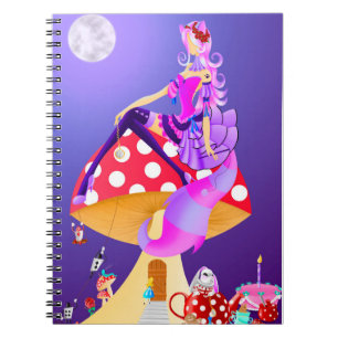 Cuaderno Cheshire Cat en Mushroom wonderland