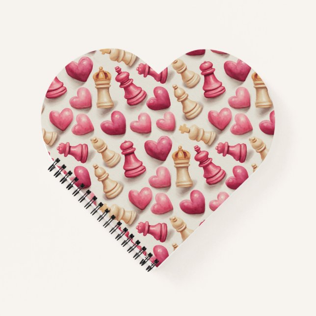 Cuaderno Chess & Hearts Valentines Pattern (Anverso)