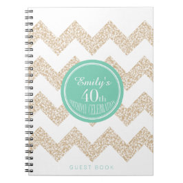 Cuaderno Chevron 40th Birthday Fiesta GuestBook Elegir colo